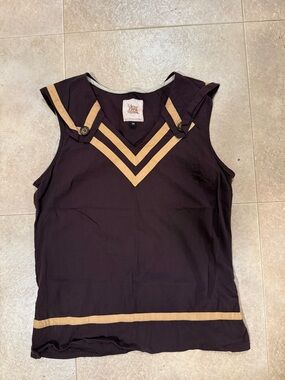 Dear Creatures brown and tan striped sailor top